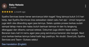 Testimoni Syafira Service